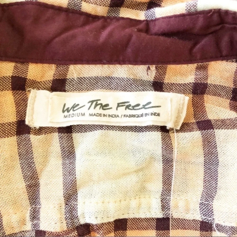 🎉LAST PIECE🎉 Free People Women's Pacific Dawn Drawstring Plaid Shirt‎